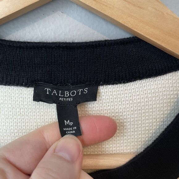 Talbots Off white And Black Jacket Size Medium Petite MSRP $169 - Picture 2 of 10